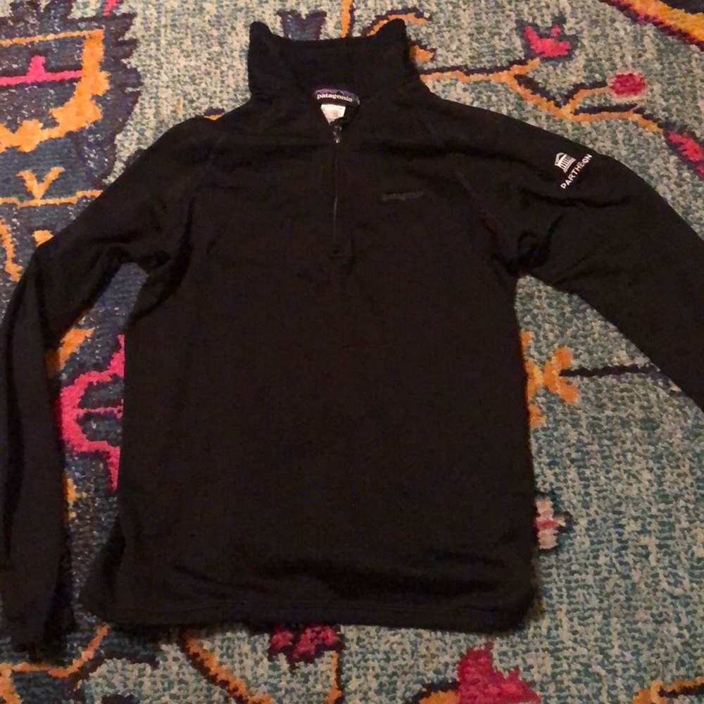 Patagonia Womens Black Half Zip Pullover Parthenon